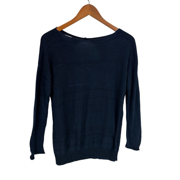 Pico Vela Sweaters - PICO VELA Sweater Bamboo Open Back Art Tunic Blue
